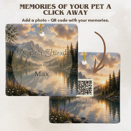 Herdenkingsornament voor huisdieren met QR-code 'R Keramisch Ornament