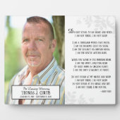 Herdenkingsplaquette Don't Stand at My Grave and W Fotoplaat (Voorkant)