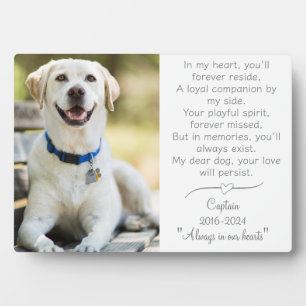 Herdenkingsplaquette voor huisdierhond met ezel fotoplaat