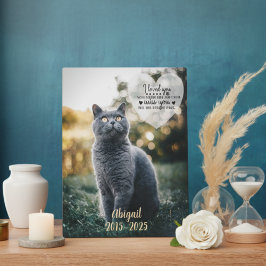 Herdenkingsplaquette voor katten - troost bij het  fotoplaat