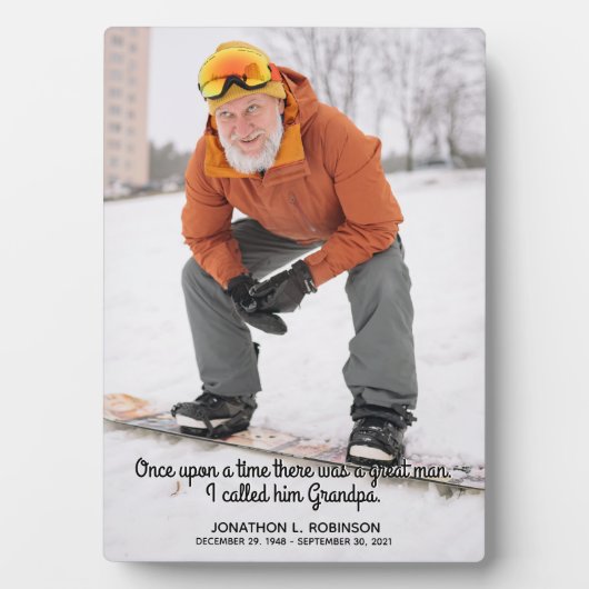Herdenkingsplaquette voor overleden grootvader fotoplaat (voorkant)