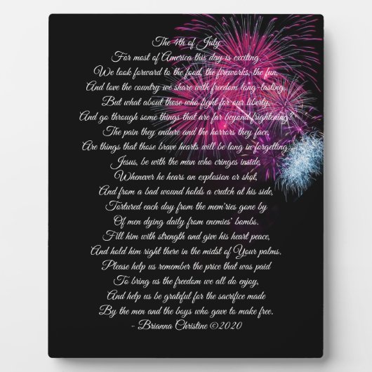 Herdenkingsplaquette voor veteranen gedicht fotoplaat (Voorkant)