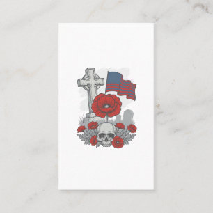 Herdenkingspopulierenvlag Kruis Vintage Gravure Ve Visitekaartje