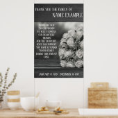 Herdenkingsposter Een boeket witte rozen monochroo Poster (Keuken)
