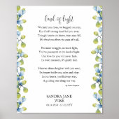 Herdenkingsposter met rouwgedicht Land of Light Poster (Voorkant)