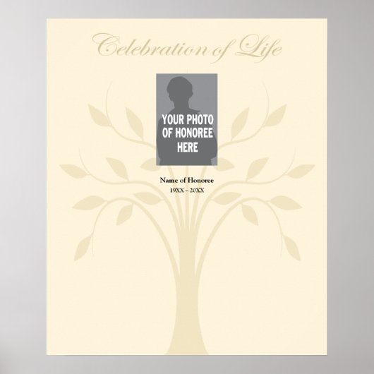 Herdenkingsposter met viering van het leven poster (Voorkant)