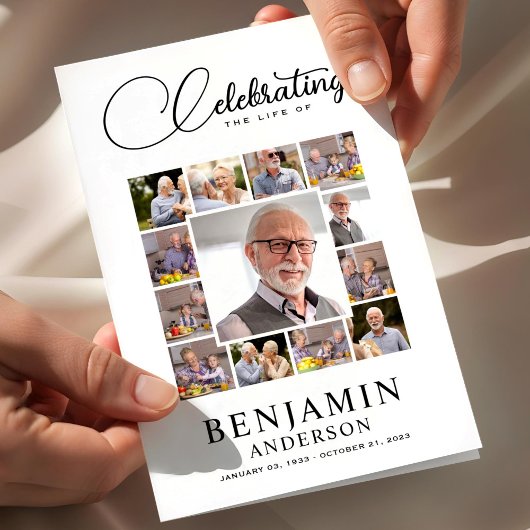 Herdenkingsprogramma Bi-Fold Rouwprogramma Foto Flyer