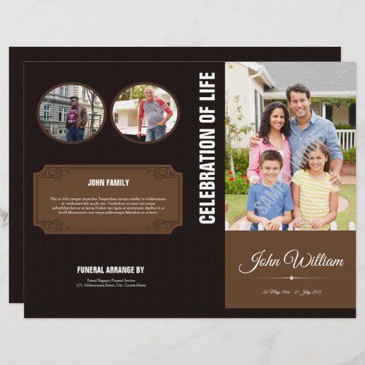 Herdenkingsprogramma Sjabloon (Voorkant / Achterkant)