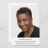 Herdenkingsrouw Aangepaste Foto Rouwkaart Condolea Bedankkaart (Voorkant / Achterkant)