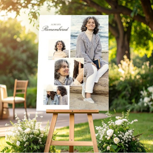 Herdenkingsrouw Minimalistische Fotocollage voor M Poster