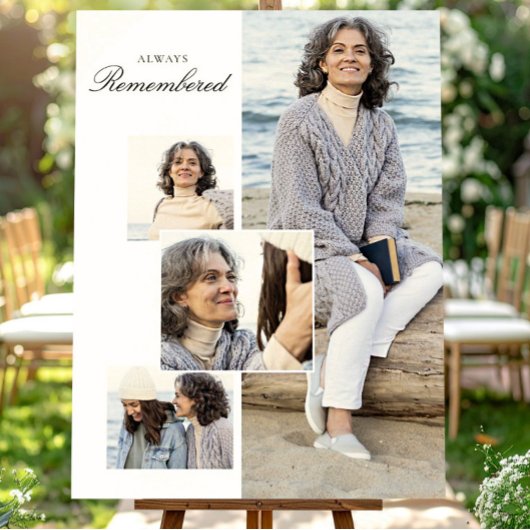 Herdenkingsrouw Minimalistische Fotocollage voor M Poster