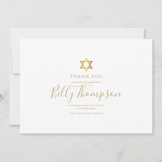 HerdenkingsrouwfotoDavidster Joods  Bedankkaart (Voorkant)