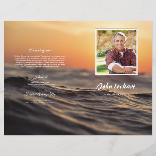 Herdenkingsrouwprogramma Sjabloon Flyer (Voorkant)