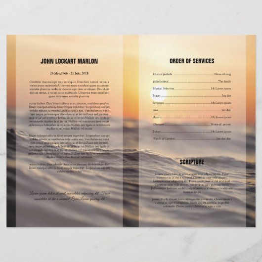 Herdenkingsrouwprogramma Sjabloon Flyer (Achterkant)