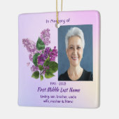 Herdenkingssouvenir Lila Tuin Bloem Keramisch Ornament (Links)