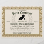 Herdenkingssouvenir Voetafdruk Geboortecertificaat (Voorkant)