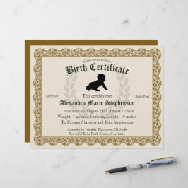 Herdenkingssouvenir Voetafdruk Geboortecertificaat