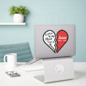 Herdenkingsstuk van mijn hart leeft in de hemel sticker (Laptop op bureau)