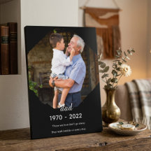 Herdenkingstableau voor vader met voetstuk