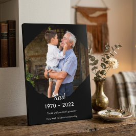 Herdenkingstableau voor vader met voetstuk fotoplaat