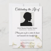 Herdenkingsuitnodiging rozen kaart (Voorkant)