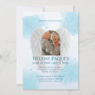 Herdenkingsuitnodiging Template – Engel Ontwerp Kaart
