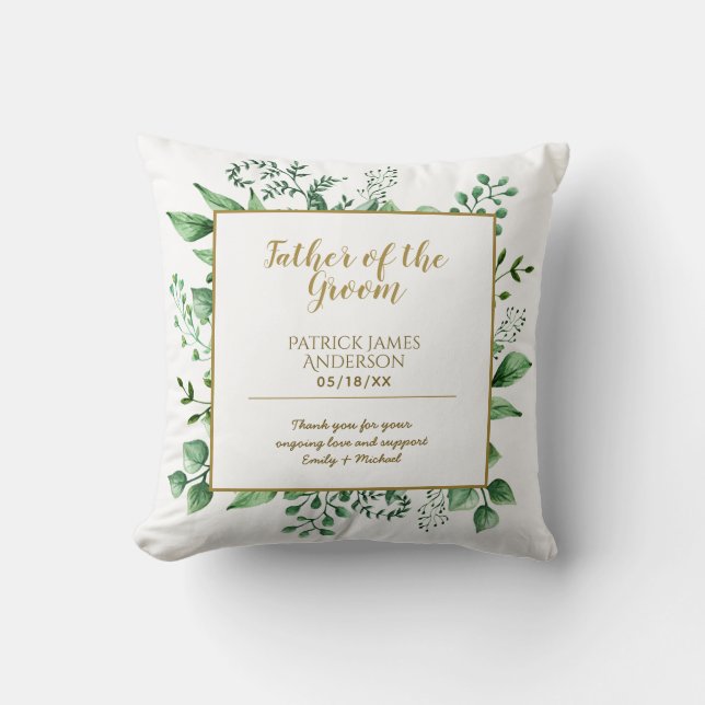 Herdenkingsvader van de Groom Groomsman Custom Kussen (Voorkant)