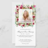 Herdenkingsverlies Roze Boeket Funeral Bedankkaart (Voorkant)