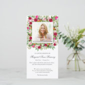 Herdenkingsverlies Roze Boeket Funeral Bedankkaart (Staand voorkant)