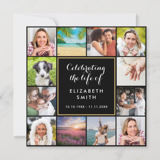 Herdenkingsviering 12 Foto's Funeral Kaart (Voorkant)