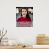 Herdenkingsviering Foto Eenvoudig Grafschrift Rouw Poster (Keuken)