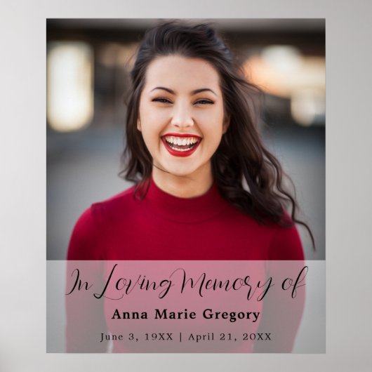 Herdenkingsviering Foto Eenvoudig Grafschrift Rouw Poster (Voorkant)