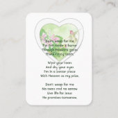 Herdenkingsviering van het leven Christelijke koli Visitekaartje (Achterkant)