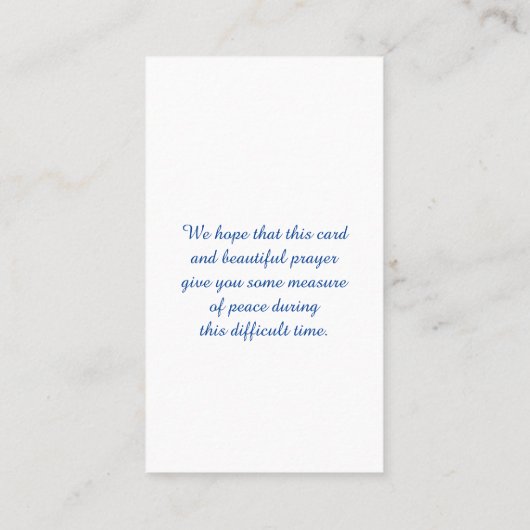 Herdenkingsviering van het Leven Foto Kaart Visitekaartje (Achterkant)