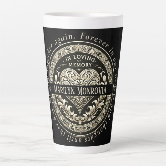 Herdenkingsviering van het leven latte mok (Voorkant)