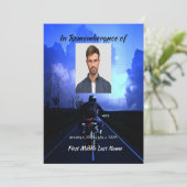 Herdenkingsviering van het leven Nodig motorfiets Kaart (Staand voorkant)