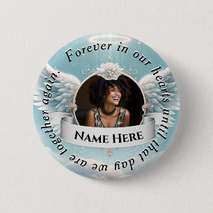 Herdenkingsviering van het leven ronde button 5,7 cm