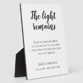 Herdenkingsviering van het leven - The Light Remai Fotoplaat (Zijkant)