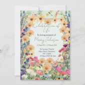 Herdenkingsviering van het leven Wilde Bloemen Kaart (Voorkant)