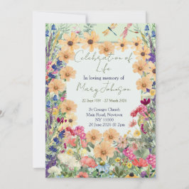 Herdenkingsviering van het leven Wilde Bloemen Kaart