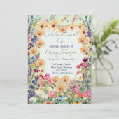 Herdenkingsviering van het leven Wilde Bloemen Kaart (Staand voorkant)