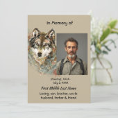 Herdenkingsviering Wolf Art Uitnodiging (Staand voorkant)