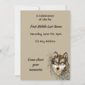 Herdenkingsviering Wolf Art Uitnodiging (Achterkant)