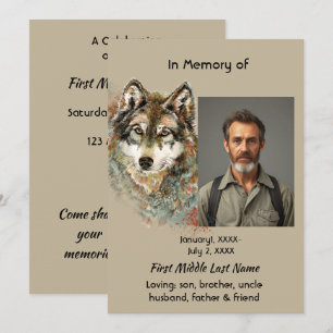 Herdenkingsviering Wolf Art Uitnodiging