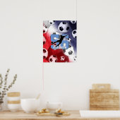 herdenkingsvoetbal voor rode witte en blauwe meisj poster (Keuken)