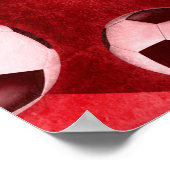 herdenkingsvoetbal voor rode witte en blauwe meisj poster (Hoek)