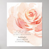 Herdenkingswaterverf Roos Bloem Elegant Chic Poster (Voorkant)