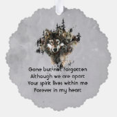 Herdenkingswolf wolven dier kunst ornament kaart (Achterkant)