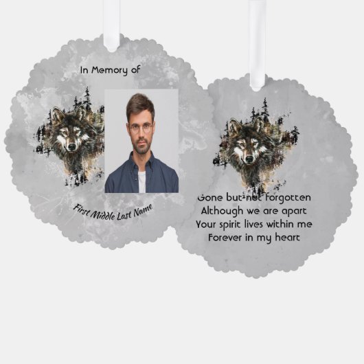 Herdenkingswolf wolven dier kunst ornament kaart (Voorkant / Achterkant)