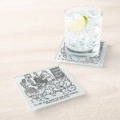 Herder die vanuit huis met schapen werkt. grappig glazen onderzetter (Schuin)